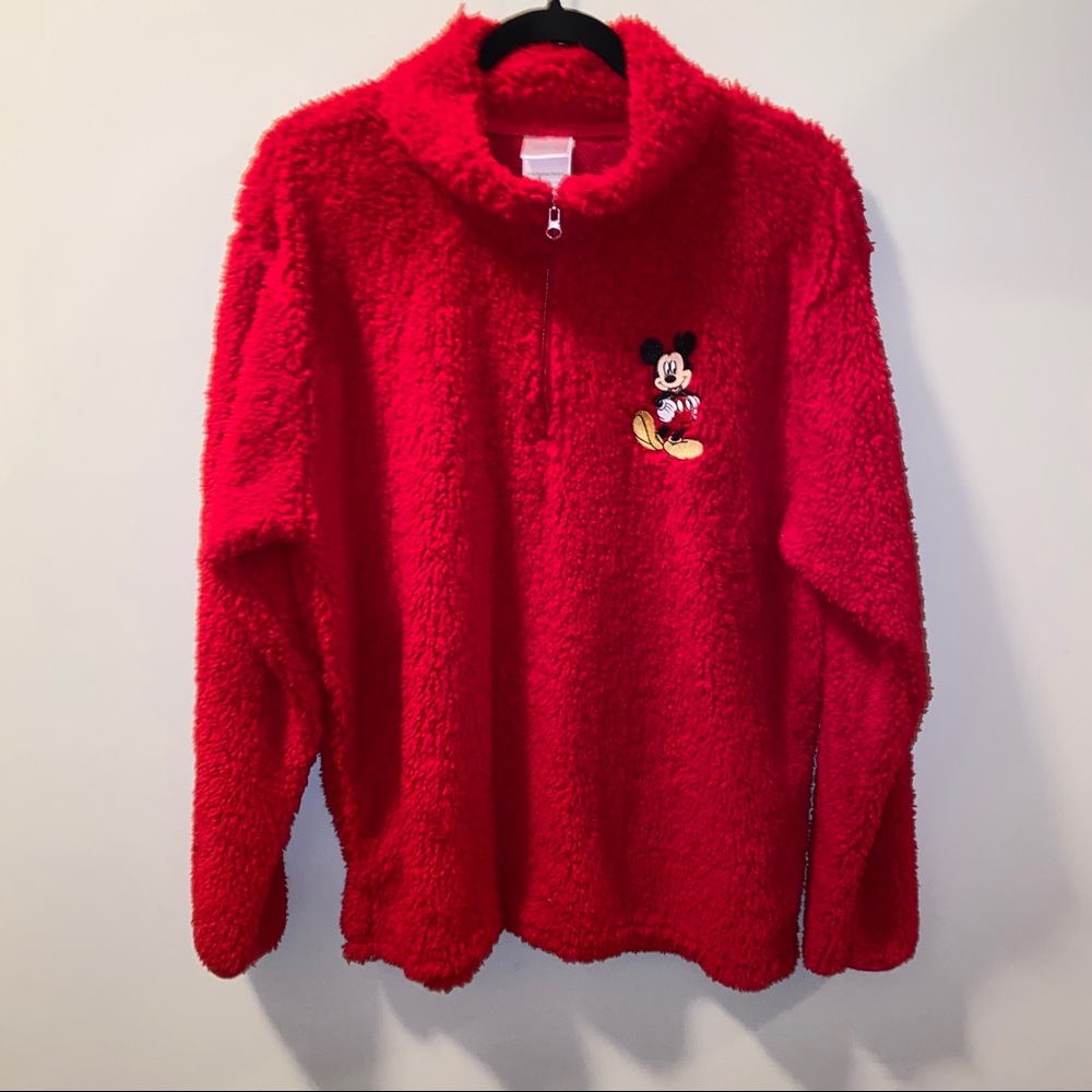 Red Sherpa Disney Mickey Mouse Sweater